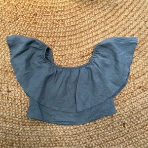 Reformation cropped off the shoulder top
